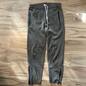 Todd Snyder Brown and Navy Houndstooth Checkered Tailored Joggers